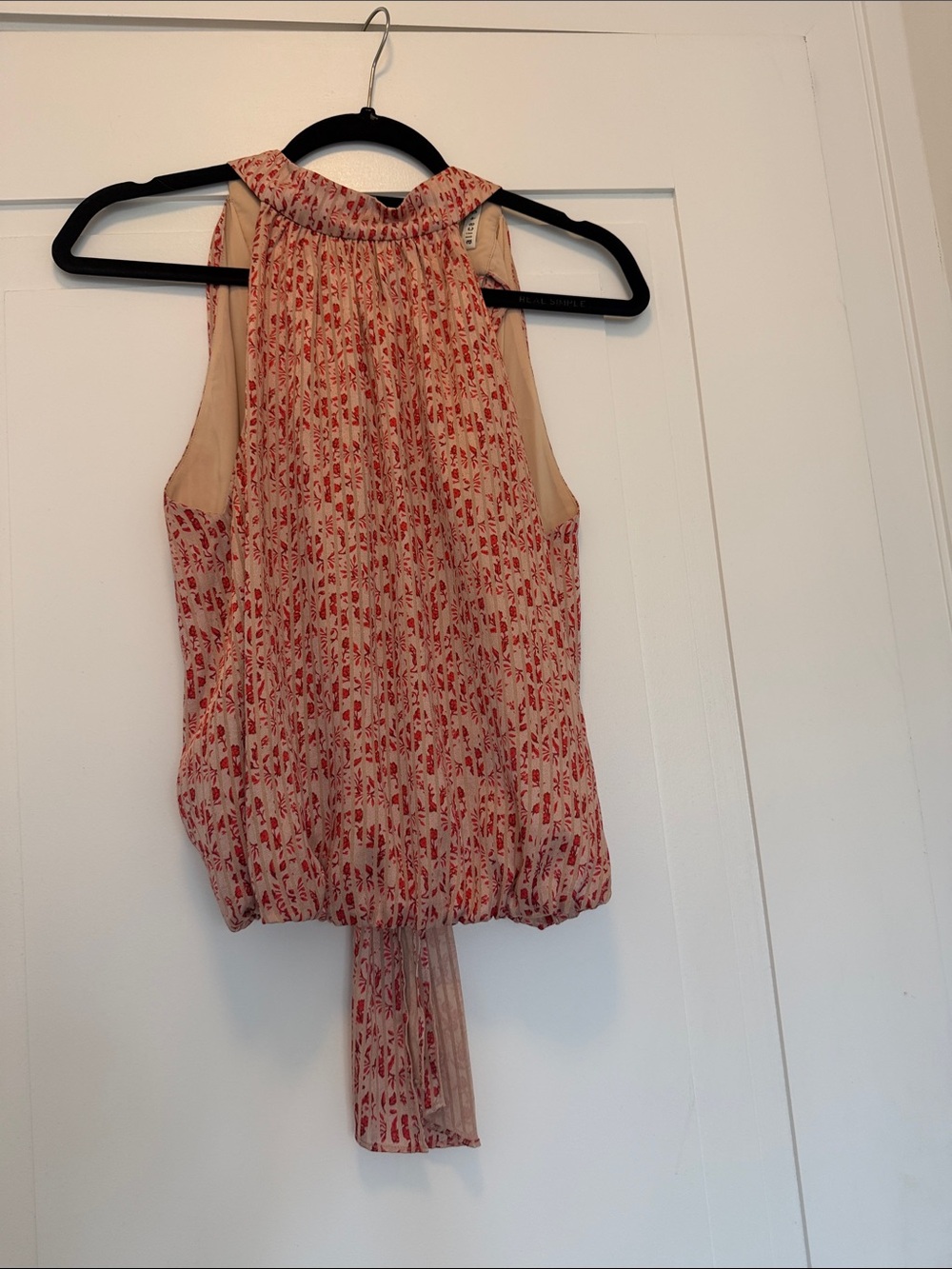 Alice+Olivia Red Floral Halter Top